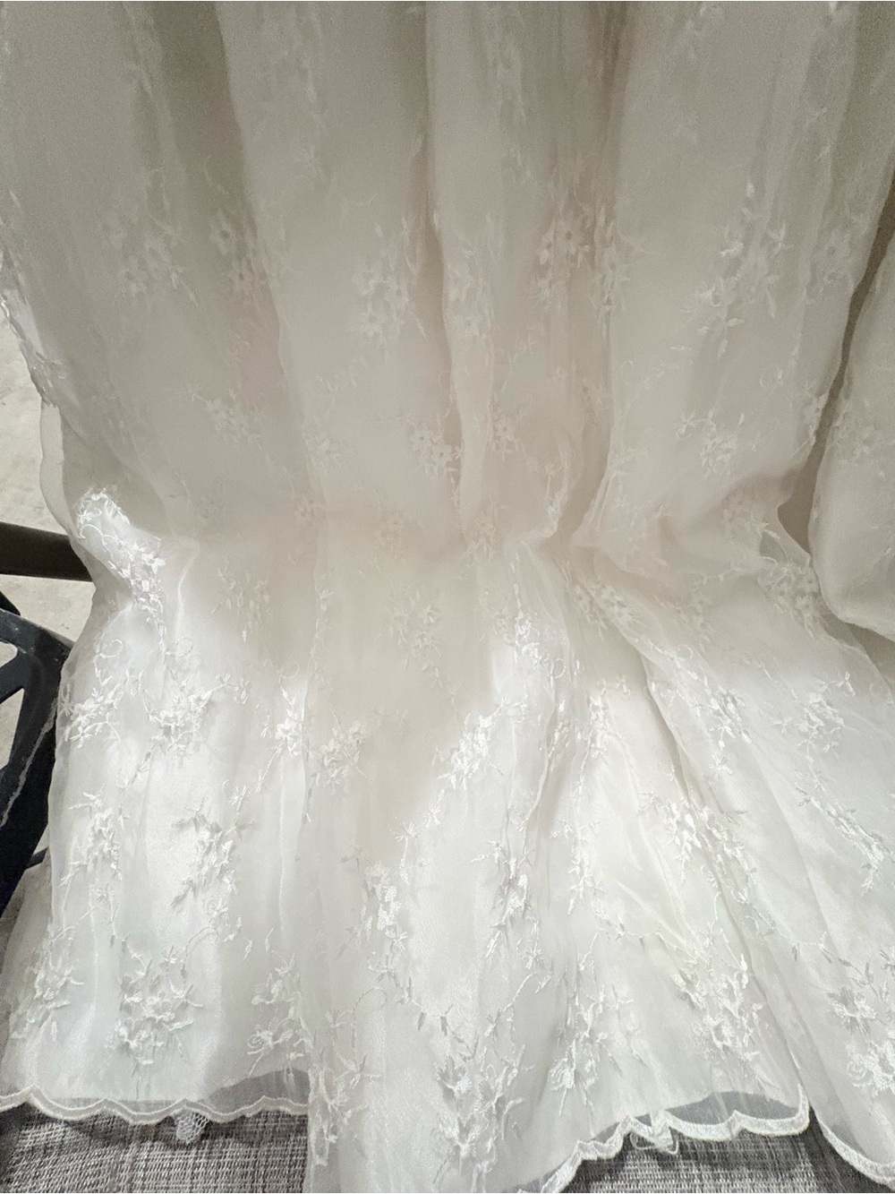 Girls White Lace Overlay Party Dress - Picture 5 of 7